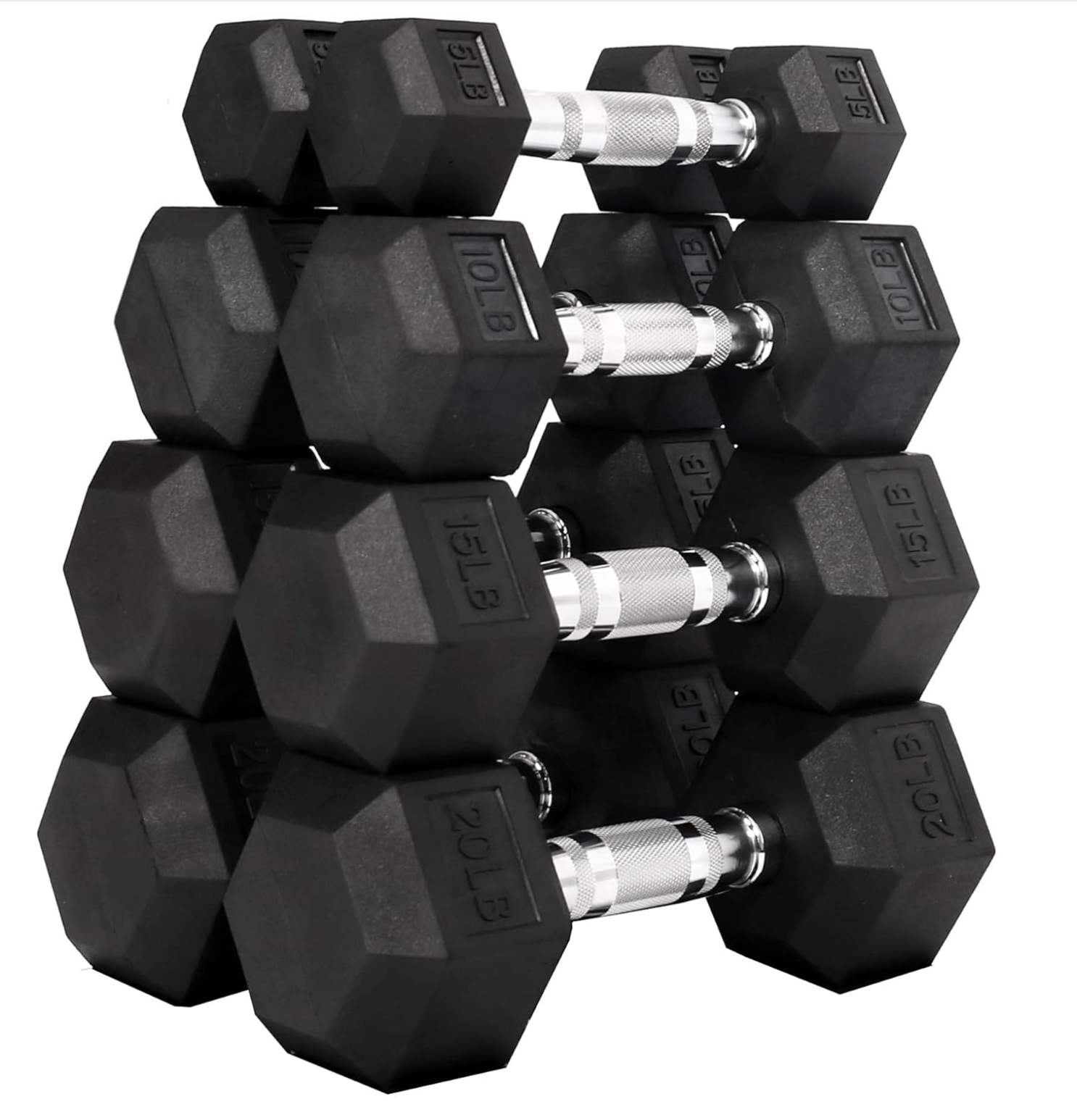 Rubber Encased Hex Dumbbell Set, provided by SPX